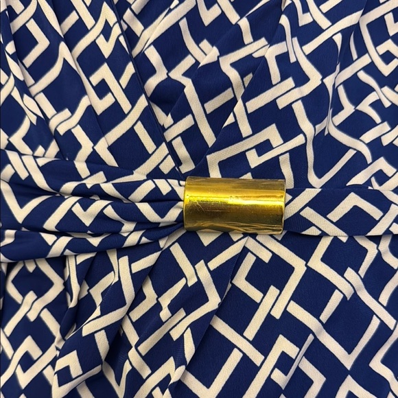 Enfocus Studio Blue and White Sheath Midi Dress - Picture 4 of 10